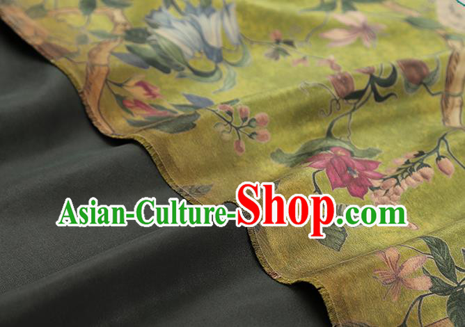 Chinese Classical Hibiscus Pattern Silk Drapery Traditional Cheongsam Satin White Brocade Fabric Chinese Classical Hibiscus Pattern Silk Drapery Traditional Cheongsam Satin White Brocade Fabric