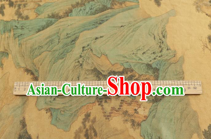 Chinese Traditional Ginger Brocade Drapery Cheongsam Gambiered Guangdong Gauze Classical Pine Pattern Silk Fabric Chinese Traditional Ginger Brocade Drapery Cheongsam Gambiered Guangdong Gauze Classical Pine Pattern Silk Fabric