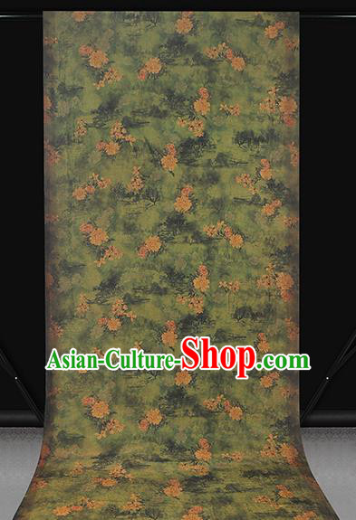 Chinese Traditional Cheongsam Green Satin Classical Peony Pattern Silk Drapery Brocade Fabric Chinese Traditional Cheongsam Green Satin Classical Peony Pattern Silk Drapery Brocade Fabric