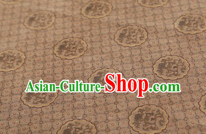 Chinese Traditional Tang Suit Brocade Fabric Satin Classical Dragon Peony Pattern Khaki Silk Drapery Chinese Traditional Tang Suit Brocade Fabric Satin Classical Dragon Peony Pattern Khaki Silk Drapery