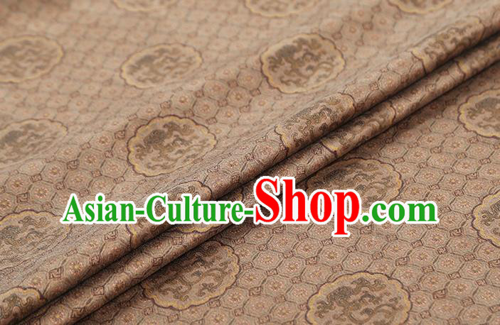 Chinese Traditional Tang Suit Brocade Fabric Satin Classical Dragon Peony Pattern Khaki Silk Drapery Chinese Traditional Tang Suit Brocade Fabric Satin Classical Dragon Peony Pattern Khaki Silk Drapery