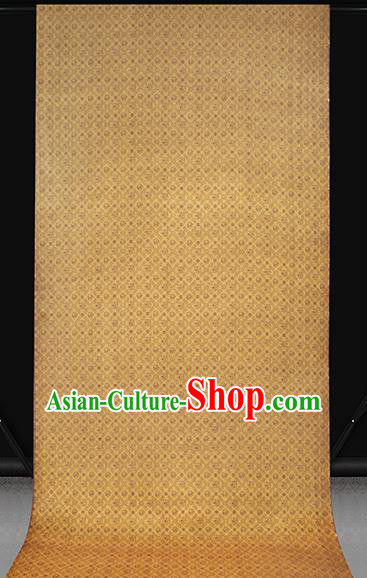 Chinese Cheongsam Gambiered Guangdong Gauze Classical Pattern Silk Fabric Traditional Golden Brocade Drapery Chinese Cheongsam Gambiered Guangdong Gauze Classical Pattern Silk Fabric Traditional Golden Brocade Drapery