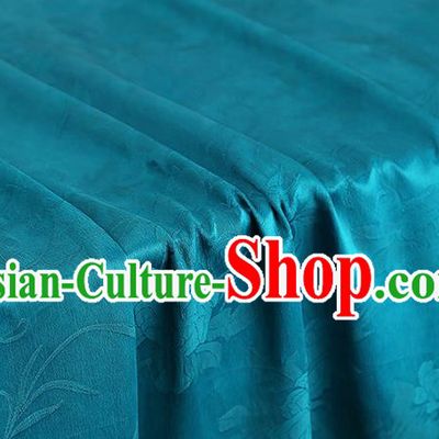 Chinese Classical Peony Butterfly Pattern Silk Fabric Traditional Blue Brocade Drapery Cheongsam Gambiered Guangdong Gauze