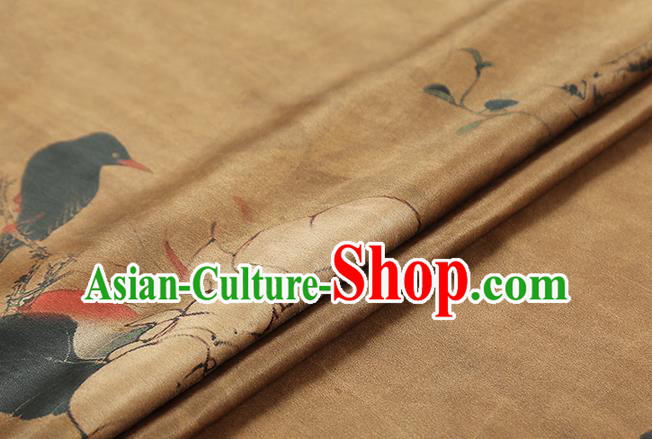 Chinese Traditional Ginger Gambiered Guangdong Gauze Cheongsam Silk Fabric Classical Peony Pattern Brocade Drapery Chinese Traditional Ginger Gambiered Guangdong Gauze Cheongsam Silk Fabric Classical Peony Pattern Brocade Drapery
