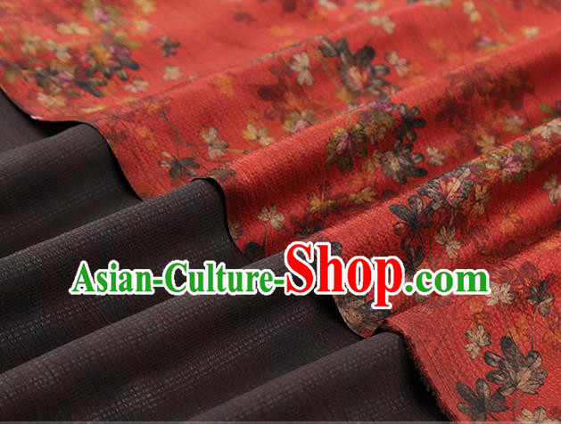 Chinese Classical Flowers Pattern Silk Fabric Traditional Brocade Drapery Cheongsam Red Gambiered Guangdong Gauze Chinese Classical Flowers Pattern Silk Fabric Traditional Brocade Drapery Cheongsam Red Gambiered Guangdong Gauze