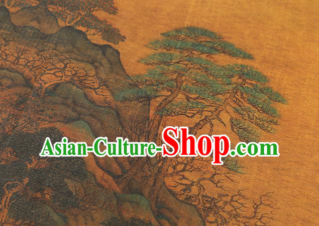 Chinese Cheongsam Gambiered Guangdong Gauze Classical Pattern Ginger Silk Fabric Traditional Brocade Drapery Chinese Cheongsam Gambiered Guangdong Gauze Classical Pattern Ginger Silk Fabric Traditional Brocade Drapery