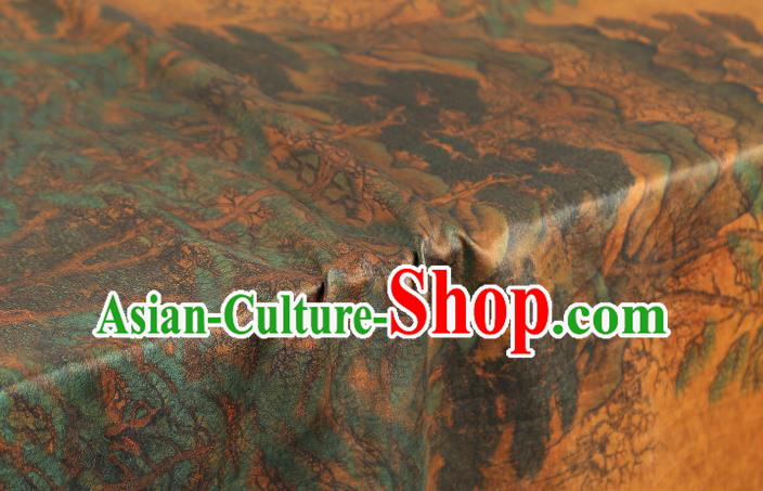 Chinese Cheongsam Gambiered Guangdong Gauze Classical Pattern Ginger Silk Fabric Traditional Brocade Drapery Chinese Cheongsam Gambiered Guangdong Gauze Classical Pattern Ginger Silk Fabric Traditional Brocade Drapery