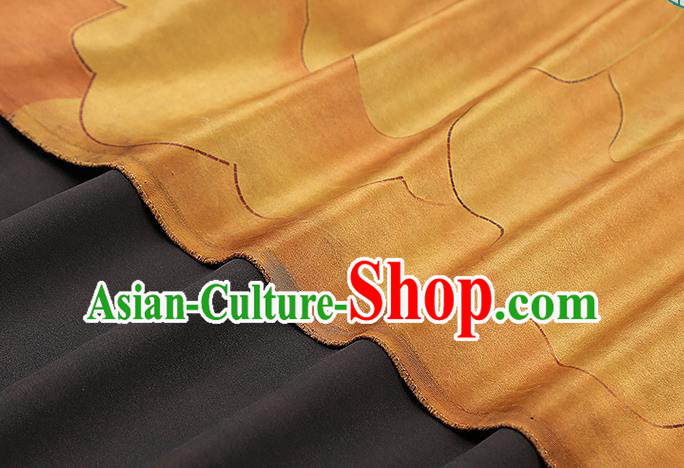 Chinese Traditional Cheongsam Gambiered Guangdong Gauze Classical Peony Pattern Silk Drapery Golden Brocade Fabric Chinese Traditional Cheongsam Gambiered Guangdong Gauze Classical Peony Pattern Silk Drapery Golden Brocade Fabric