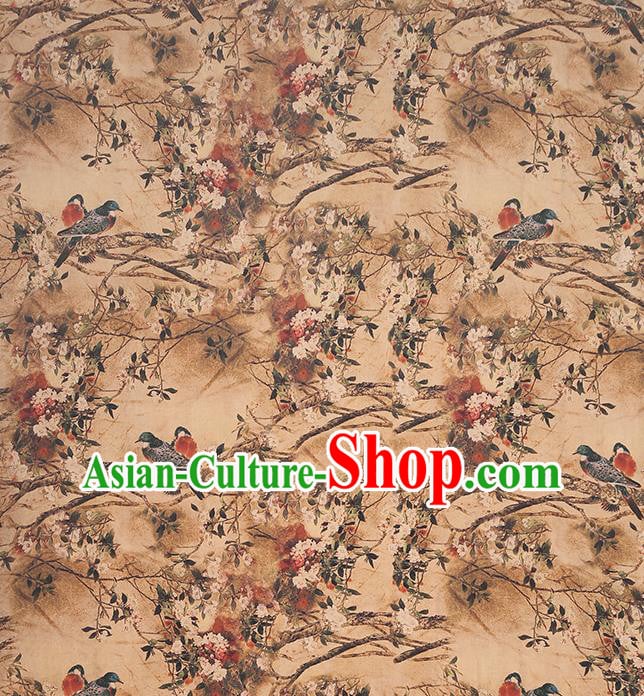 Chinese Classical Begonia Pattern Silk Drapery Traditional Cheongsam Gambiered Guangdong Gauze Ginger Brocade Fabric Chinese Classical Begonia Pattern Silk Drapery Traditional Cheongsam Gambiered Guangdong Gauze Ginger Brocade Fabric