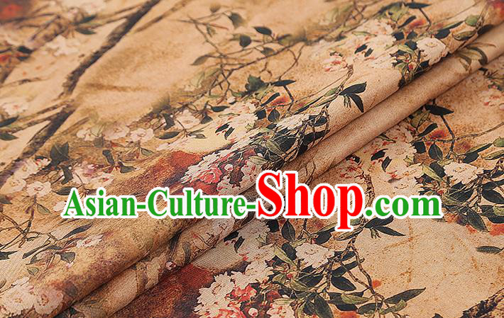 Chinese Classical Begonia Pattern Silk Drapery Traditional Cheongsam Gambiered Guangdong Gauze Ginger Brocade Fabric Chinese Classical Begonia Pattern Silk Drapery Traditional Cheongsam Gambiered Guangdong Gauze Ginger Brocade Fabric
