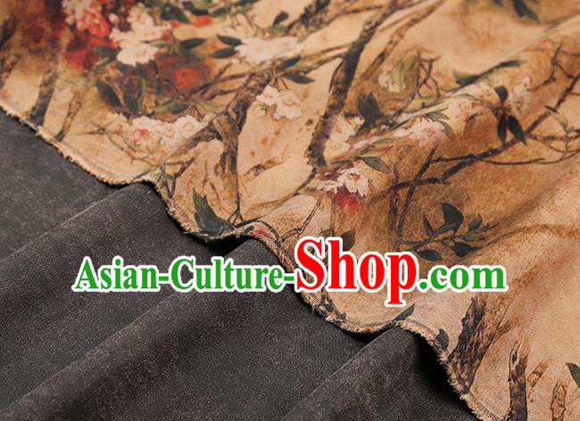 Chinese Classical Begonia Pattern Silk Drapery Traditional Cheongsam Gambiered Guangdong Gauze Ginger Brocade Fabric Chinese Classical Begonia Pattern Silk Drapery Traditional Cheongsam Gambiered Guangdong Gauze Ginger Brocade Fabric