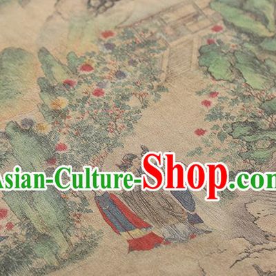 Chinese Classical Dream of the Red Chamber Pattern Gambiered Guangdong Gauze Traditional Cheongsam Brocade Fabric Silk Drapery