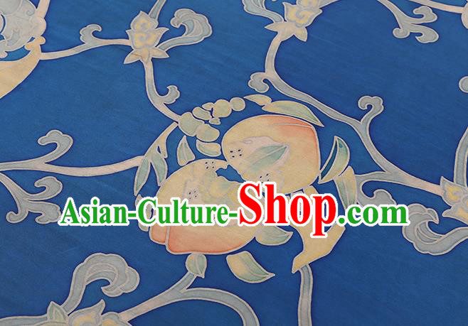 Chinese Traditional Cheongsam Brocade Fabric Classical Pattern Blue Gambiered Guangdong Gauze Silk Drapery Chinese Traditional Cheongsam Brocade Fabric Classical Pattern Blue Gambiered Guangdong Gauze Silk Drapery