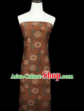 Chinese Traditional Cheongsam Brocade Fabric Orange Silk Drapery Classical Roses Pattern Gambiered Guangdong Gauze Chinese Traditional Cheongsam Brocade Fabric Orange Silk Drapery Classical Roses Pattern Gambiered Guangdong Gauze