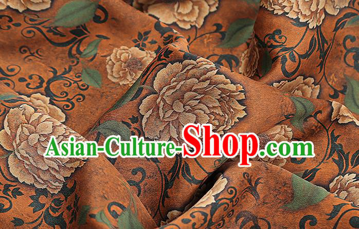 Chinese Traditional Cheongsam Brocade Fabric Orange Silk Drapery Classical Roses Pattern Gambiered Guangdong Gauze Chinese Traditional Cheongsam Brocade Fabric Orange Silk Drapery Classical Roses Pattern Gambiered Guangdong Gauze