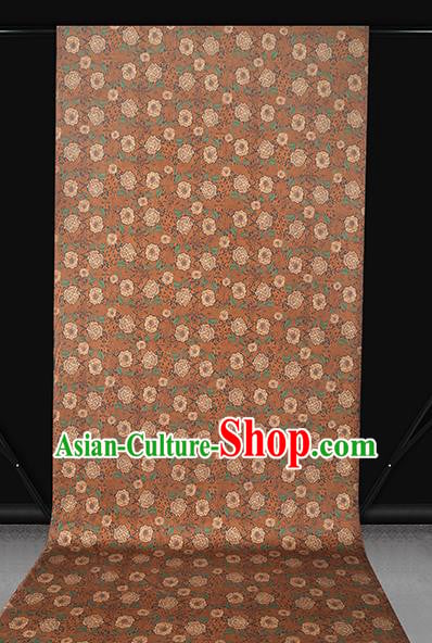Chinese Traditional Cheongsam Brocade Fabric Orange Silk Drapery Classical Roses Pattern Gambiered Guangdong Gauze Chinese Traditional Cheongsam Brocade Fabric Orange Silk Drapery Classical Roses Pattern Gambiered Guangdong Gauze