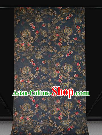 Chinese Traditional Navy Brocade Fabric Cheongsam Ginger Silk Drapery Classical Pattern Gambiered Guangdong Gauze Chinese Traditional Navy Brocade Fabric Cheongsam Ginger Silk Drapery Classical Pattern Gambiered Guangdong Gauze