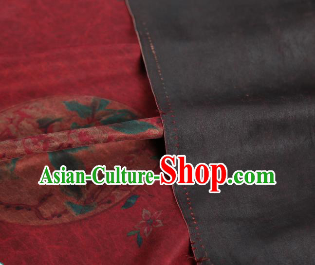 Chinese Traditional Peony Pattern Silk Drapery Classical Gambiered Guangdong Gauze Cheongsam Red Brocade Fabric Chinese Traditional Peony Pattern Silk Drapery Classical Gambiered Guangdong Gauze Cheongsam Red Brocade Fabric