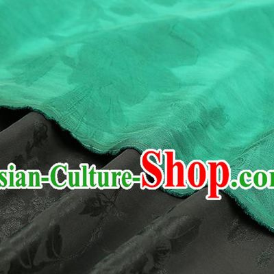 Chinese Traditional Brocade Fabric Classical Butterfly Pattern Jacquard Silk Drapery Qipao Dress Green Gambiered Guangdong Gauze