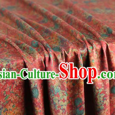 Chinese Wedding Red Satin Fabric Traditional Qipao Dress Brocade Classical Pattern Silk Drapery
