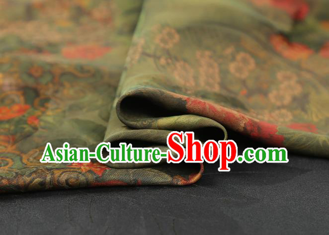 Chinese Qipao Dress Green Gambiered Guangdong Gauze Traditional Brocade Fabric Classical Jacquard Silk Drapery Chinese Qipao Dress Green Gambiered Guangdong Gauze Traditional Brocade Fabric Classical Jacquard Silk Drapery