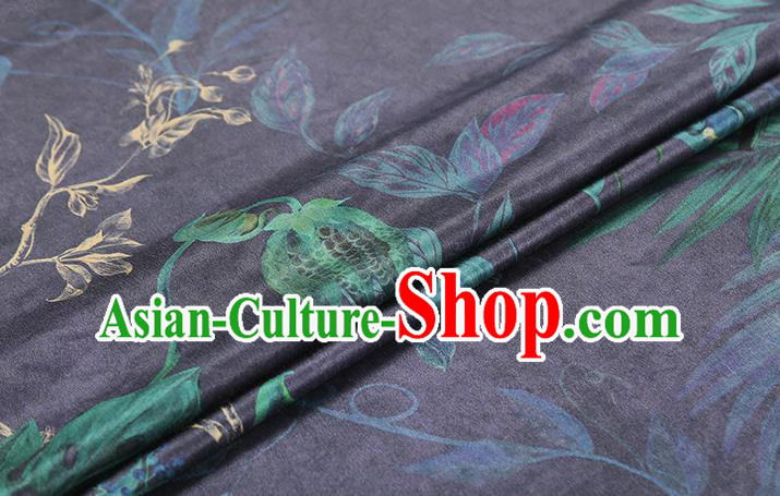Chinese Qipao Dress Satin Classical Epiphyllum Pattern Purple Silk Drapery Traditional Brocade Fabric Chinese Qipao Dress Satin Classical Epiphyllum Pattern Purple Silk Drapery Traditional Brocade Fabric