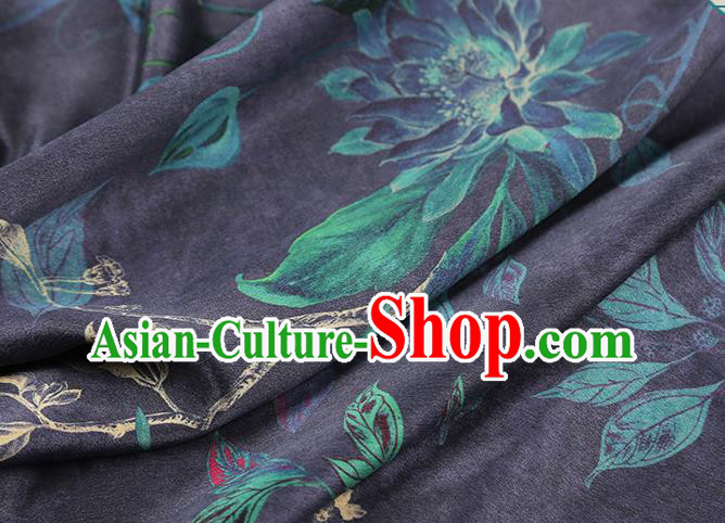 Chinese Qipao Dress Satin Classical Epiphyllum Pattern Purple Silk Drapery Traditional Brocade Fabric Chinese Qipao Dress Satin Classical Epiphyllum Pattern Purple Silk Drapery Traditional Brocade Fabric