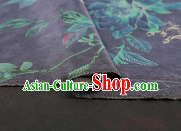 Chinese Qipao Dress Satin Classical Epiphyllum Pattern Purple Silk Drapery Traditional Brocade Fabric Chinese Qipao Dress Satin Classical Epiphyllum Pattern Purple Silk Drapery Traditional Brocade Fabric