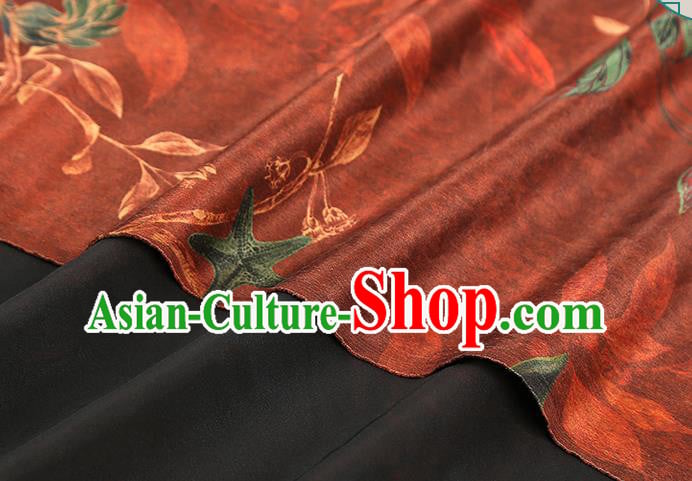 Chinese Traditional Brocade Fabric Qipao Dress Satin Classical Epiphyllum Pattern Maroon Silk Drapery Chinese Traditional Brocade Fabric Qipao Dress Satin Classical Epiphyllum Pattern Maroon Silk Drapery