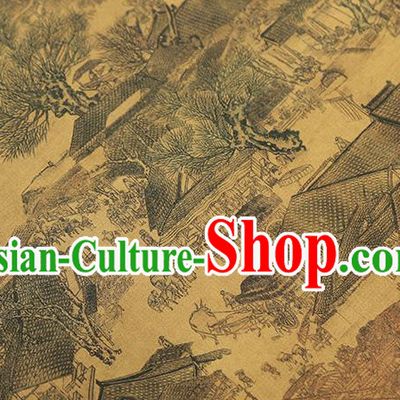 Chinese Traditional Gambiered Guangdong Gauze Fabric Classical Pattern Silk Drapery Qipao Dress Tapestry Cloth