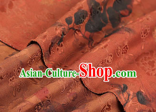 Chinese Gambiered Guangdong Gauze Traditional Qipao Dress Fabric Classical Peony Pattern Jacinth Silk Drapery Chinese Gambiered Guangdong Gauze Traditional Qipao Dress Fabric Classical Peony Pattern Jacinth Silk Drapery