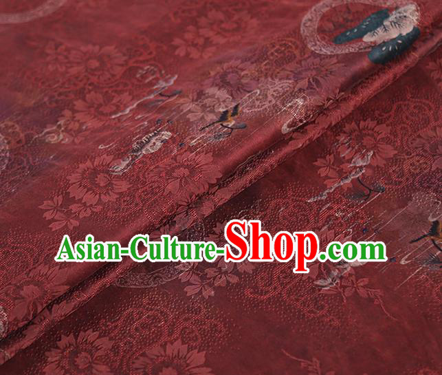 Chinese Traditional Jacquard Silk Fabric Classical Qipao Dress Purplish Red Gambiered Guangdong Gauze Cloth Chinese Traditional Jacquard Silk Fabric Classical Qipao Dress Purplish Red Gambiered Guangdong Gauze Cloth