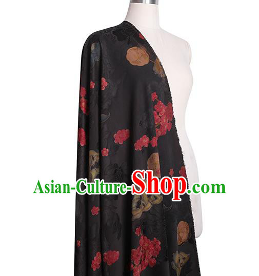 Chinese Traditional Cheongsam Silk Fabric Classical Black Gambiered Guangdong Gauze Material Chinese Traditional Cheongsam Silk Fabric Classical Black Gambiered Guangdong Gauze Material