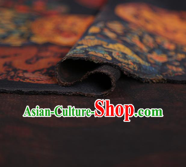 Chinese Traditional Cheongsam Gambiered Guangdong Gauze Material Classical Dragon Pattern Black Silk Fabric Chinese Traditional Cheongsam Gambiered Guangdong Gauze Material Classical Dragon Pattern Black Silk Fabric