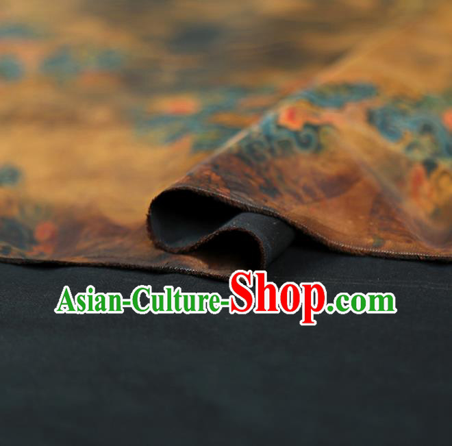 Chinese Classical Phoenix Pattern Brown Silk Fabric Traditional Cheongsam Tapestry Brocade Material Chinese Classical Phoenix Pattern Brown Silk Fabric Traditional Cheongsam Tapestry Brocade Material