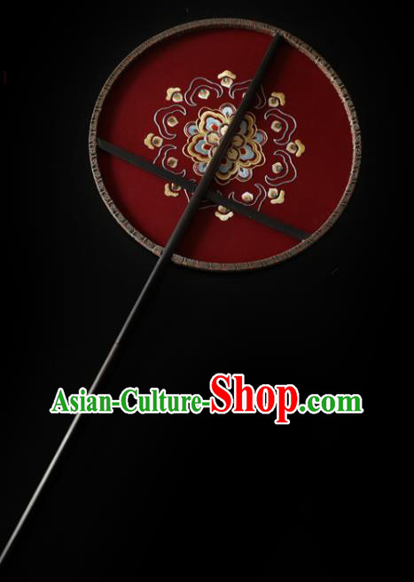 China Traditional Hanfu Red Silk Fan Ancient Princess Palace Fan Wedding Embroidered Fans China Traditional Hanfu Red Silk Fan Ancient Princess Palace Fan Wedding Embroidered Fans