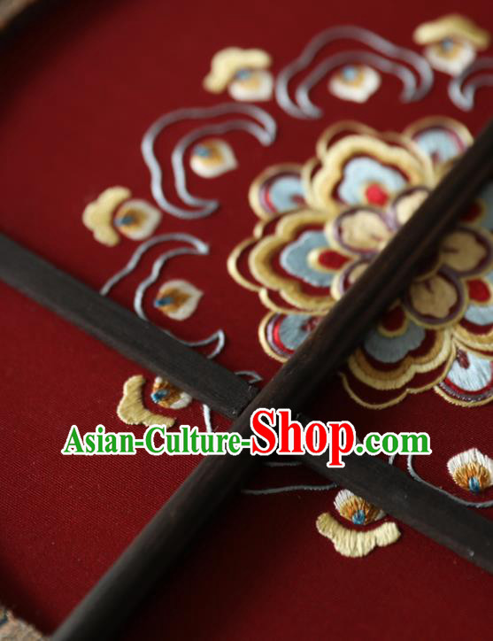 China Traditional Hanfu Red Silk Fan Ancient Princess Palace Fan Wedding Embroidered Fans China Traditional Hanfu Red Silk Fan Ancient Princess Palace Fan Wedding Embroidered Fans