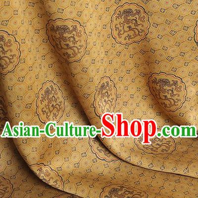 Chinese Traditional Tang Suit Silk Fabric Classical Dragon Pattern Golden Brocade Drapery