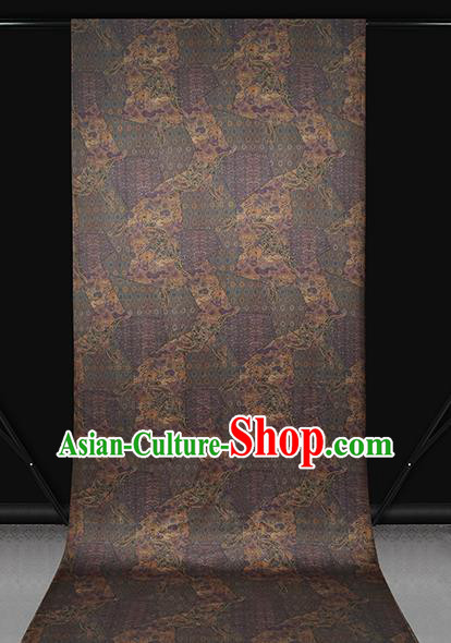 Chinese Classical Pattern Gambiered Guangdong Gauze Drapery Traditional Tang Suit Light Purple Silk Fabric