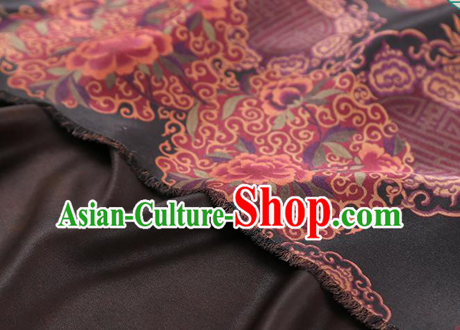 Chinese Classical Auspicious Pattern Black Brocade Drapery Traditional Qipao Dress Silk Satin Fabric Chinese Classical Auspicious Pattern Black Brocade Drapery Traditional Qipao Dress Silk Satin Fabric