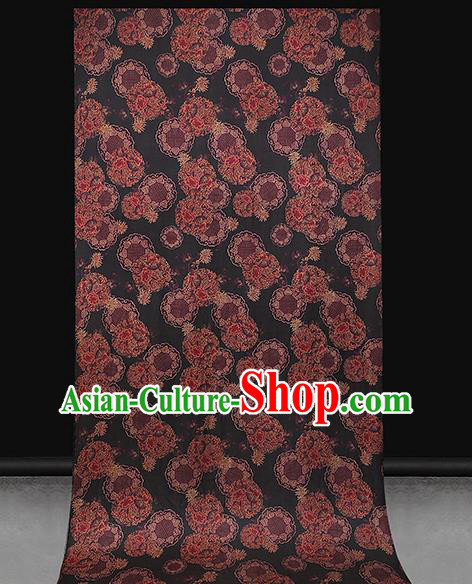 Chinese Classical Auspicious Pattern Black Brocade Drapery Traditional Qipao Dress Silk Satin Fabric Chinese Classical Auspicious Pattern Black Brocade Drapery Traditional Qipao Dress Silk Satin Fabric