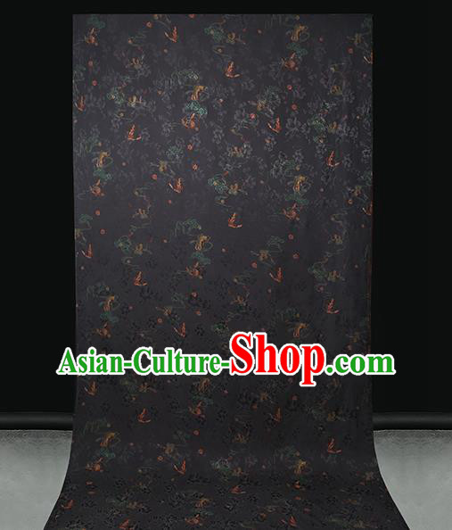Chinese Traditional Qipao Dress Silk Satin Fabric Classical Butterfly Pattern Black Brocade Drapery Chinese Traditional Qipao Dress Silk Satin Fabric Classical Butterfly Pattern Black Brocade Drapery