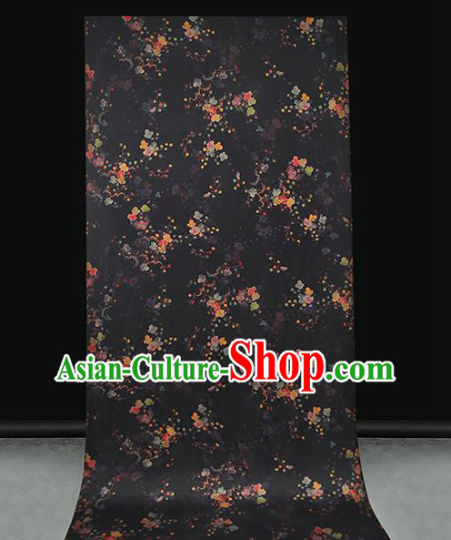 Chinese Traditional Qipao Dress Tapestry Silk Fabric Classical Plum Blossom Pattern Black Brocade Drapery Chinese Traditional Qipao Dress Tapestry Silk Fabric Classical Plum Blossom Pattern Black Brocade Drapery