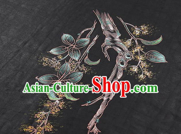 China Classical Gambiered Guangdong Gauze Cheongsam Drapery Traditional Black Silk Fabric China Classical Gambiered Guangdong Gauze Cheongsam Drapery Traditional Black Silk Fabric