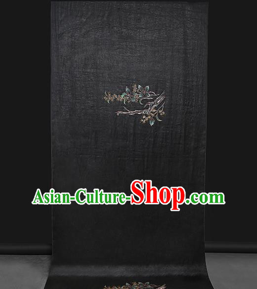 China Classical Gambiered Guangdong Gauze Cheongsam Drapery Traditional Black Silk Fabric China Classical Gambiered Guangdong Gauze Cheongsam Drapery Traditional Black Silk Fabric