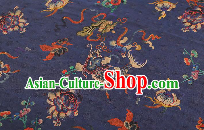 Chinese Classical Carp Pattern Brocade Drapery Traditional Qipao Dress Royalblue Tapestry Silk Fabric Chinese Classical Carp Pattern Brocade Drapery Traditional Qipao Dress Royalblue Tapestry Silk Fabric
