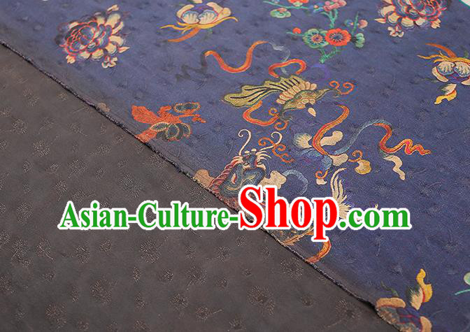 Chinese Classical Carp Pattern Brocade Drapery Traditional Qipao Dress Royalblue Tapestry Silk Fabric Chinese Classical Carp Pattern Brocade Drapery Traditional Qipao Dress Royalblue Tapestry Silk Fabric