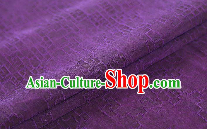 Chinese Classical Jacquard Gambiered Guangdong Gauze Traditional Qipao Dress Purple Silk Fabric Chinese Classical Jacquard Gambiered Guangdong Gauze Traditional Qipao Dress Purple Silk Fabric
