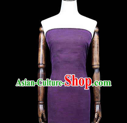 Chinese Traditional Qipao Dress Purple Silk Fabric Classical Jacquard Gambiered Guangdong Gauze Chinese Traditional Qipao Dress Purple Silk Fabric Classical Jacquard Gambiered Guangdong Gauze