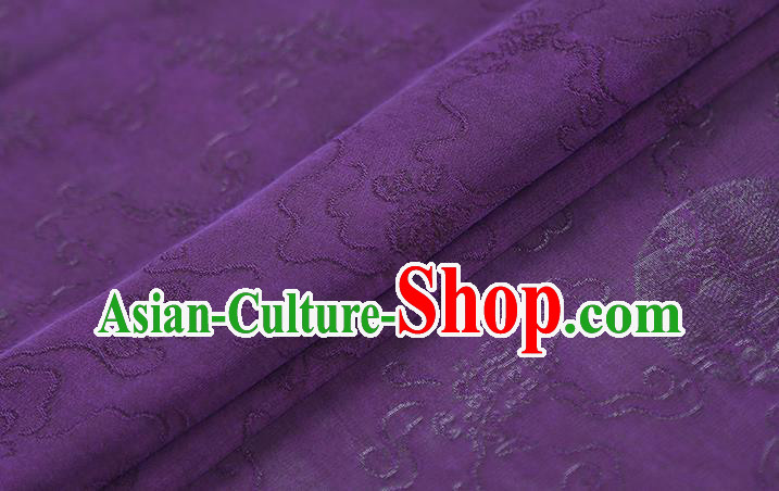 Chinese Traditional Qipao Dress Purple Silk Fabric Classical Jacquard Gambiered Guangdong Gauze Chinese Traditional Qipao Dress Purple Silk Fabric Classical Jacquard Gambiered Guangdong Gauze